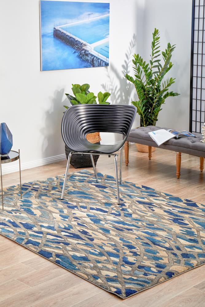 Dreamscape Ropes Modern Blue Rug