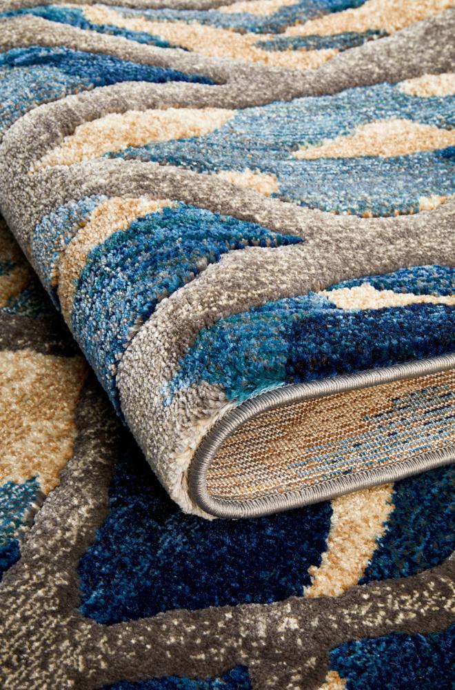 Dreamscape Ropes Modern Blue Rug