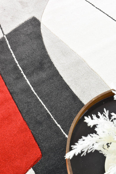 Aria Grey Red Rug