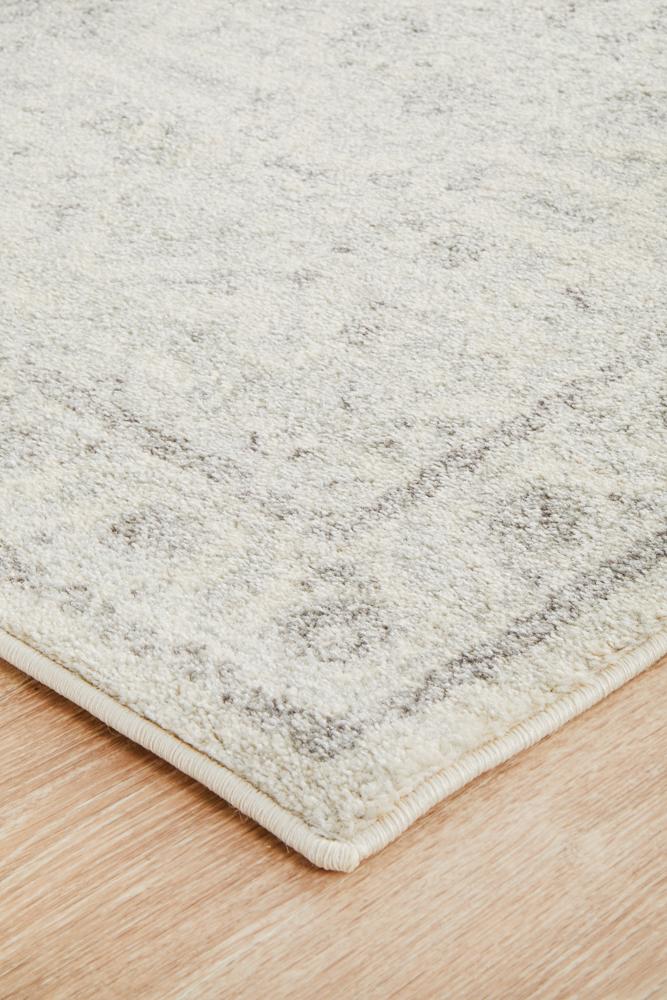 Evoke Winter White Transitional Runner Rug