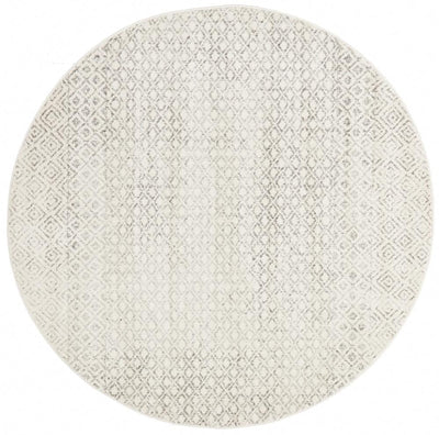 Evoke Diamond Grey Transitional Round Rug