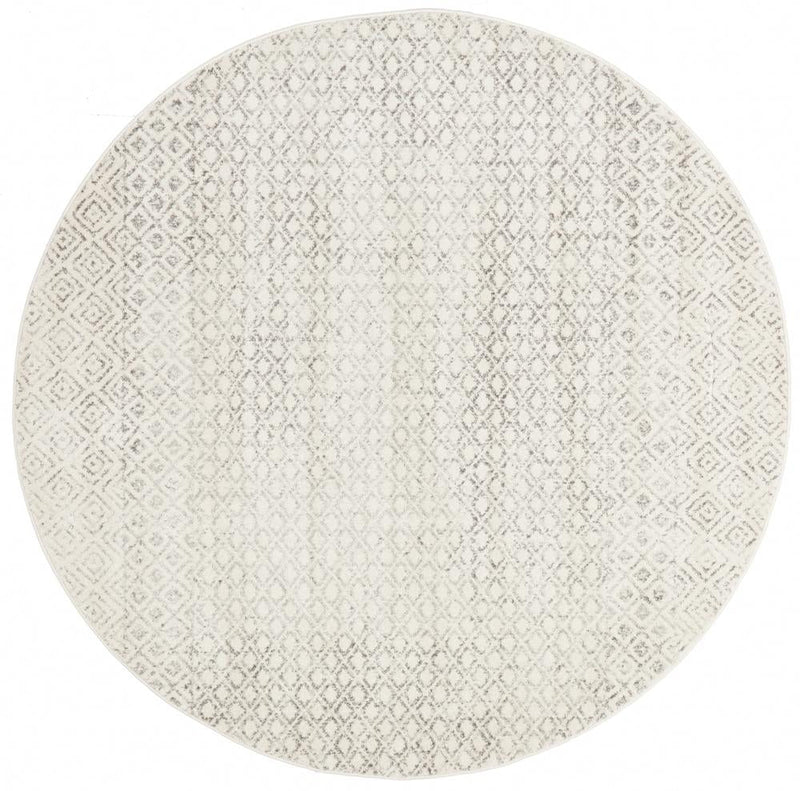 Evoke Diamond Grey Transitional Round Rug