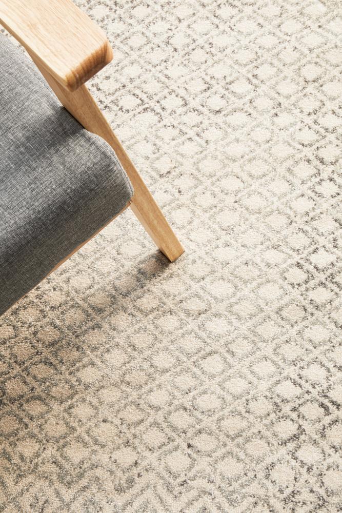 Evoke Diamond Grey Transitional Round Rug