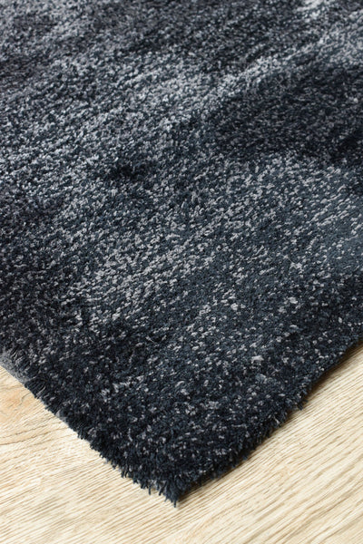 Omber Black Grey Shaggy Rug