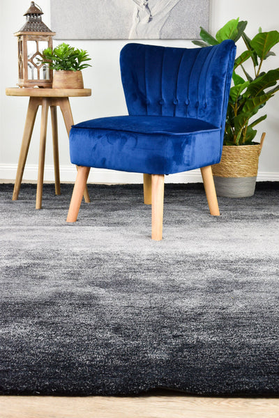 Omber Black Grey Shaggy Rug