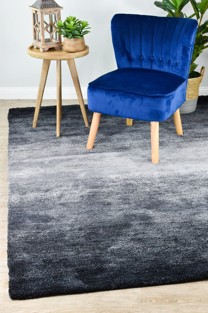 Omber Black Grey Shaggy Rug, Rugs Online Rugs Sydney Australia, www.rugsonlinerugs.com.au