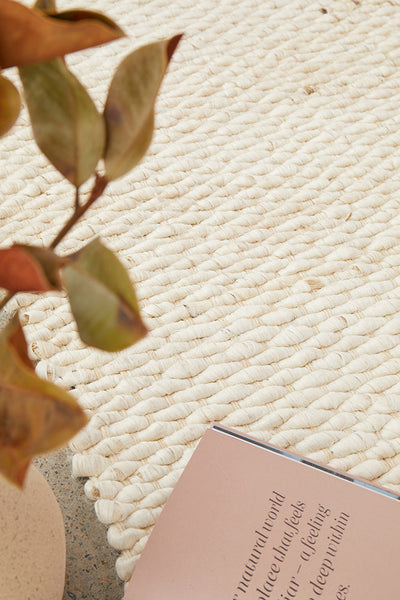 Hive White Runner Rug