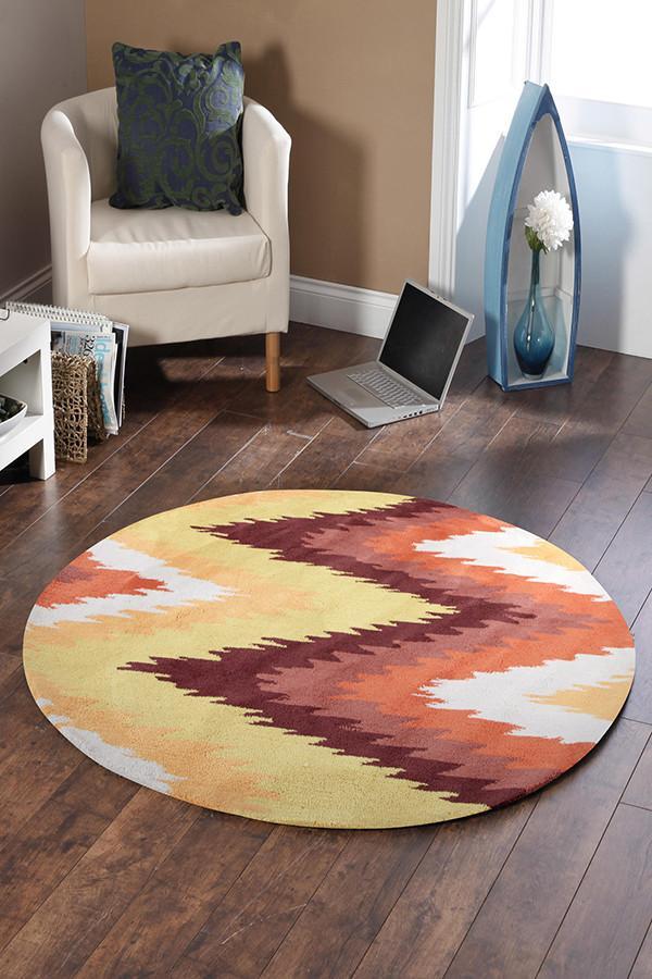Gold Collection 630 Rust Round Rug
