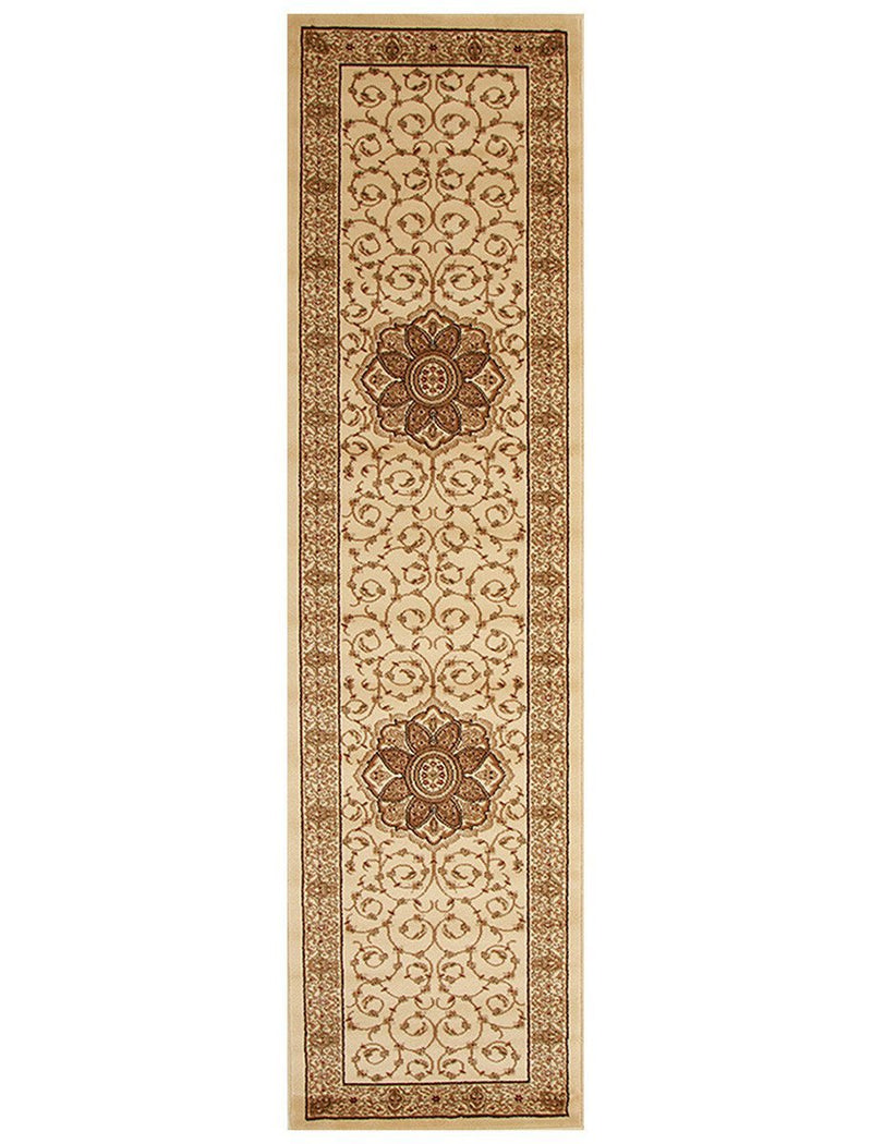 Istanbul Medallion Classic Pattern Runner Rug Ivory