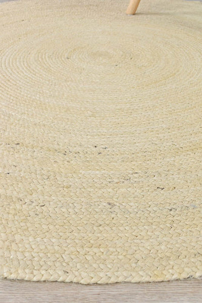 Anglo Jute Beige Round Rug