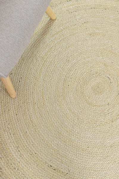 Anglo Jute Beige Round Rug