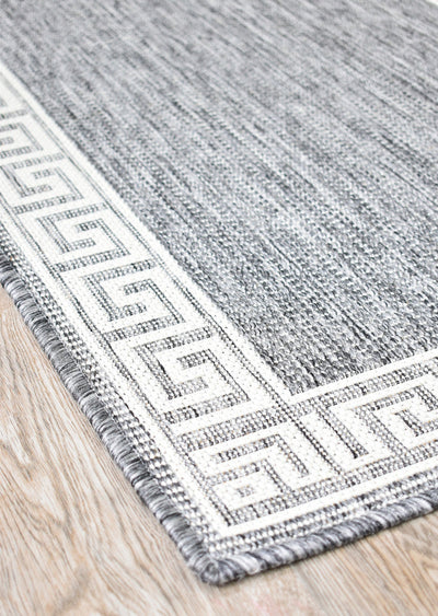 Long Island Alaska Greek Key Light Grey Rug 7781-GU6E