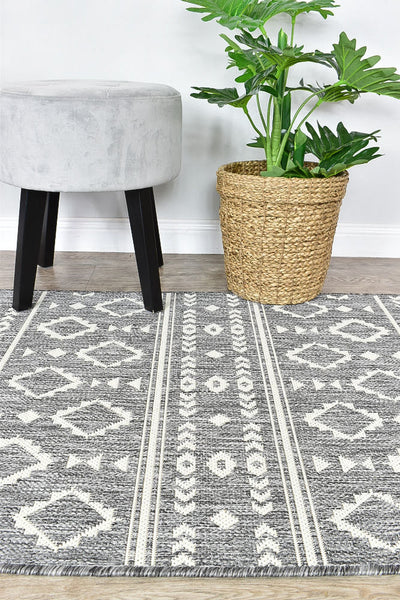 Long Island Alaska Zulu Grey Cream Runner Rug 3333-GU6E