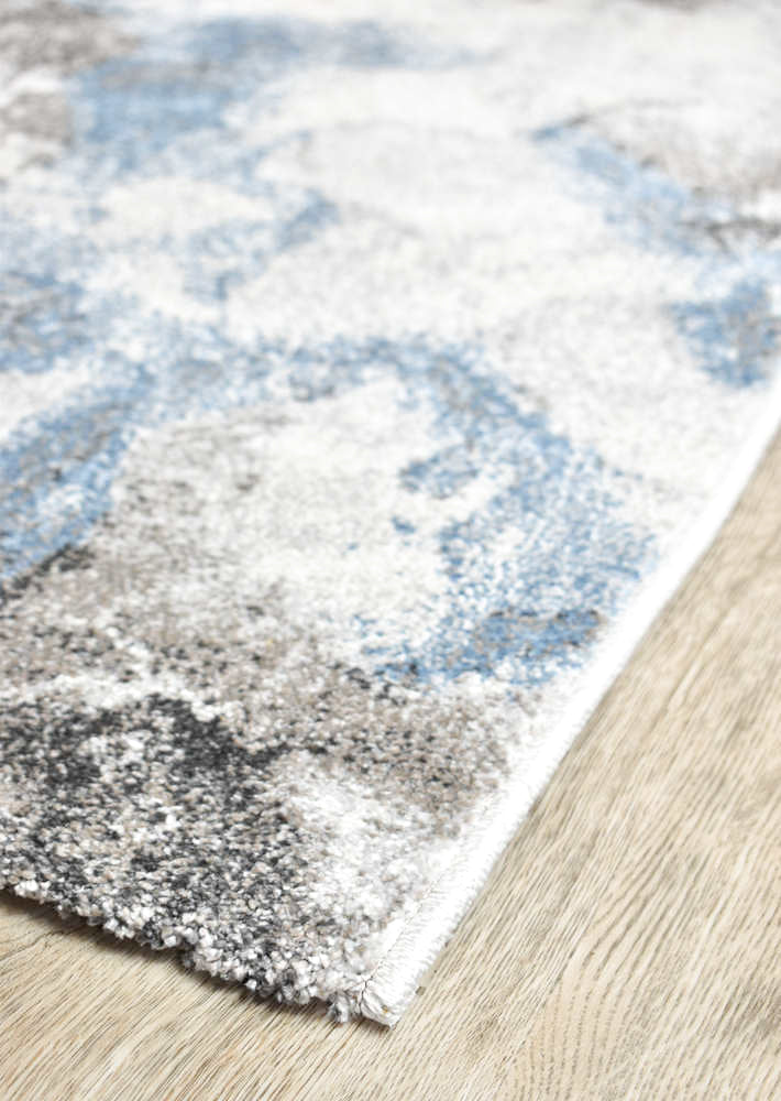 Chester Blue White Runner Rug 34035