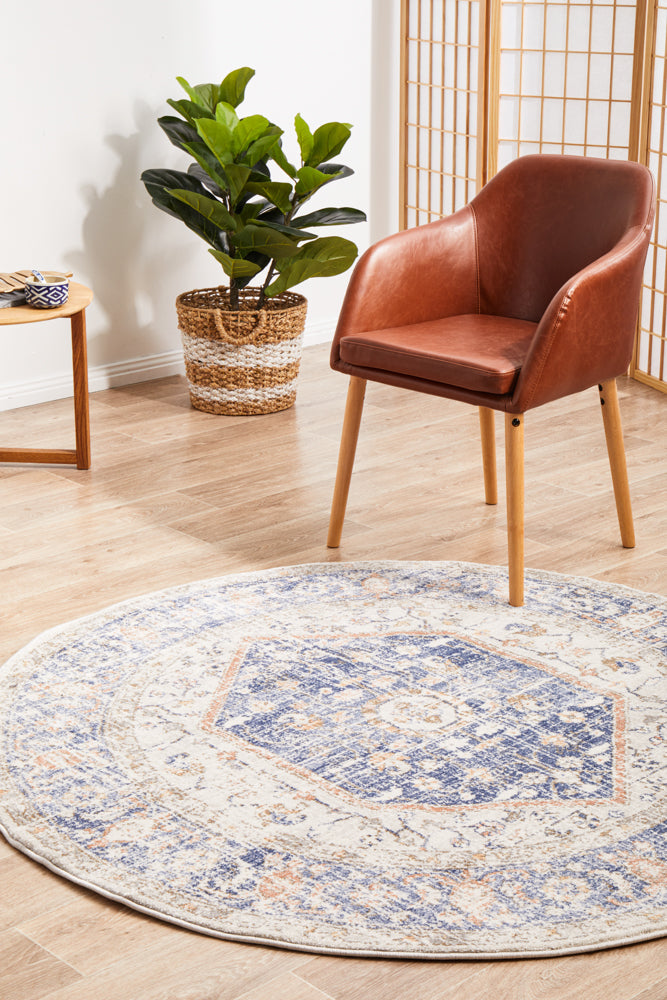 Mayfair Lorissa Blue Round Rug