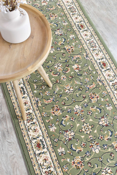 Royal Keshan Green Runner Rug  55368 4464