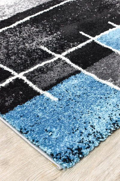 Milan Dahlia 297 Dark Grey Turquoise Rug