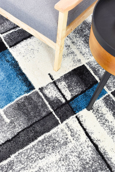 Milan Dahlia 297 Dark Grey Turquoise Rug