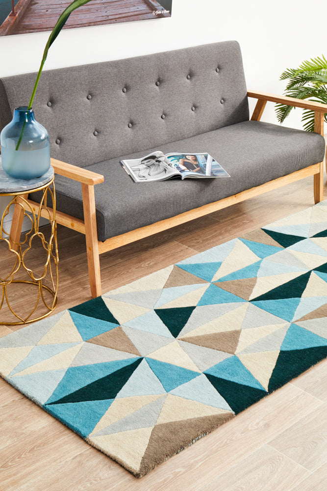 Matrix Pure Wool 901 Turquoise Runner Rug