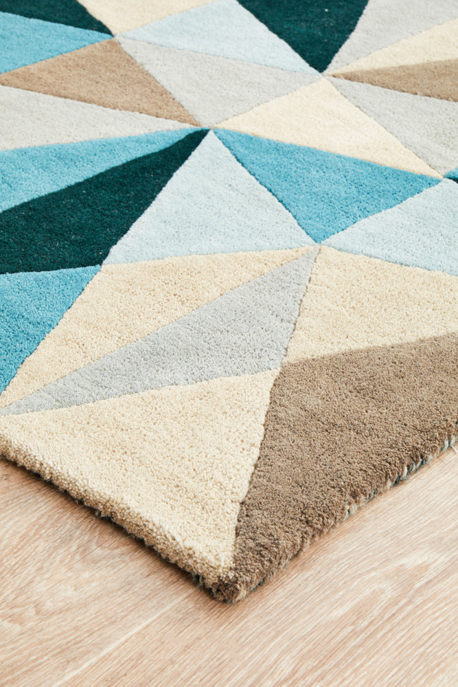 Matrix Pure Wool 901 Turquoise Runner Rug