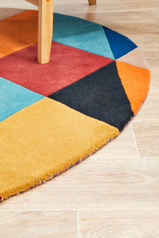 Matrix Pure Wool 904 Sunset Round Rug