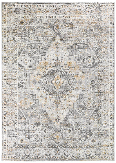 Medina Tribal Grey Mustard Rug 0320C