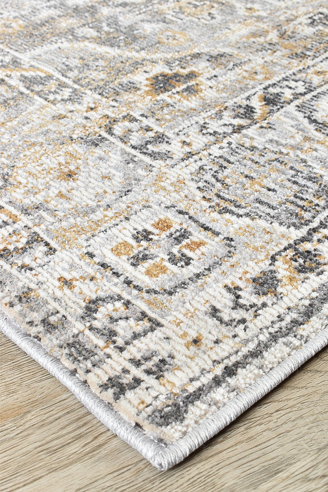 Medina Tribal Grey Mustard Rug 0320C