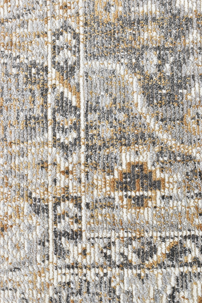 Medina Tribal Grey Mustard Rug 0320C