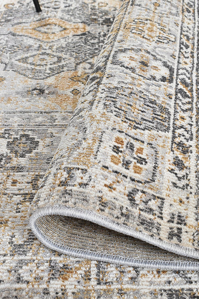 Medina Tribal Grey Mustard Rug 0320C