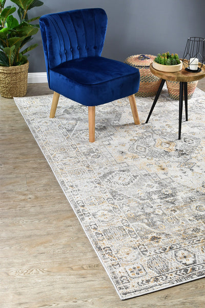 Medina Tribal Grey Mustard Rug 0320C