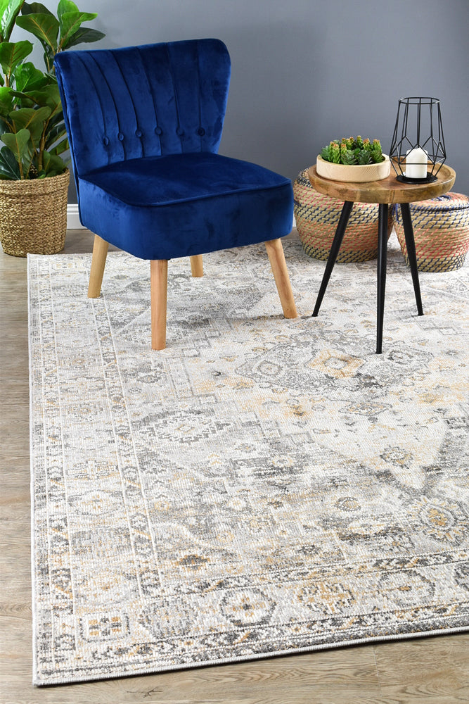 Medina Tribal Grey Mustard Rug 0320C