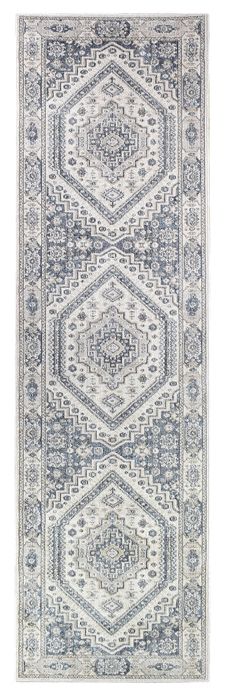 Medina Sofia Cream Blue Runner Rug A161A