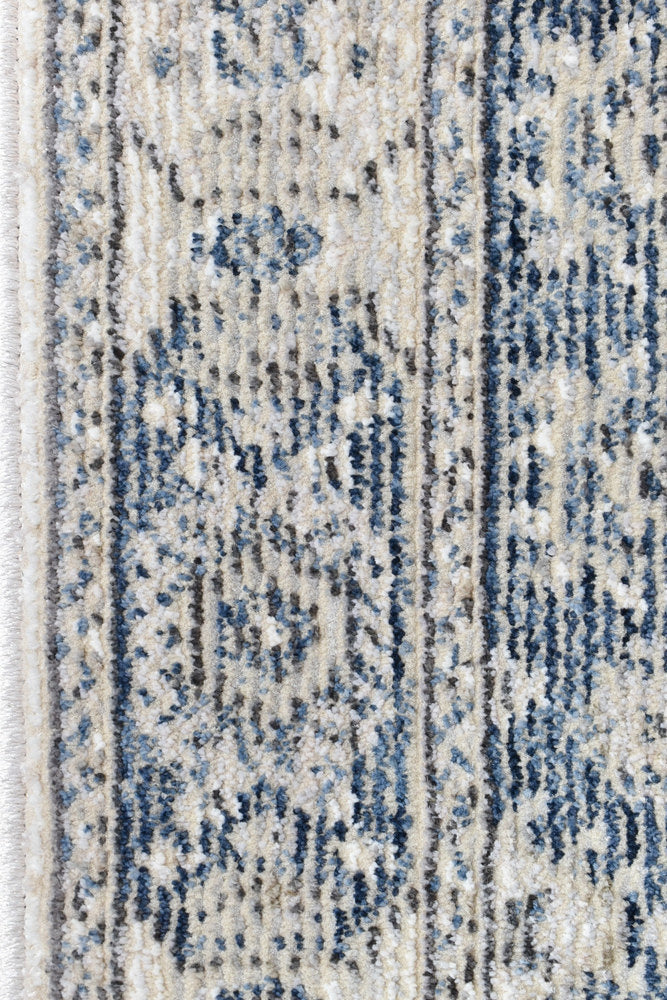 Medina Sofia Cream Blue Runner Rug A161A