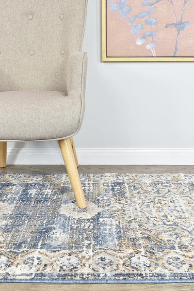 Medina Open Field Dark Blue Rug 0318A