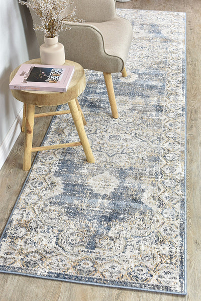 Medina Open Field Dark Blue Rug 0318A