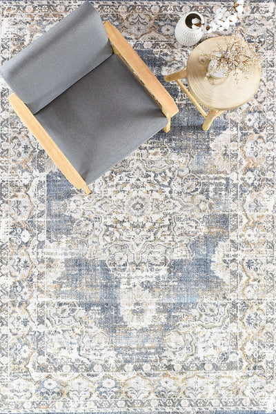 Medina Open Field Dark Blue Rug 0318A