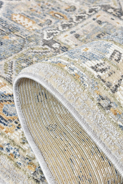 Medina Hugo Blue Grey Runner Rug 0319A