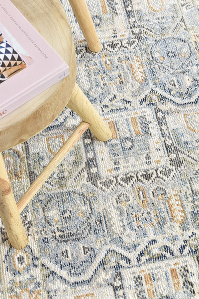 Medina Hugo Blue Grey Rug 0319A