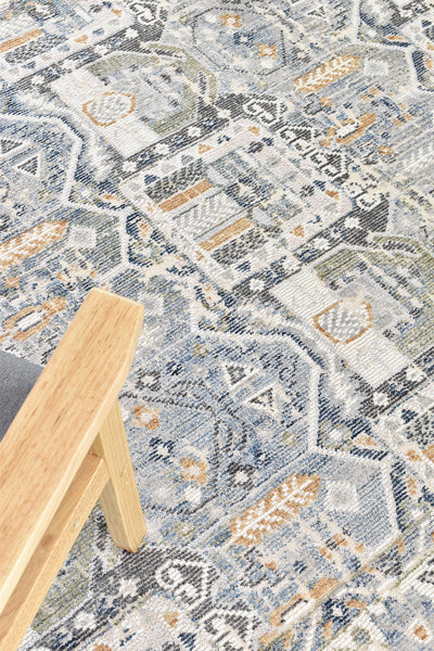 Medina Hugo Blue Grey Rug 0319A