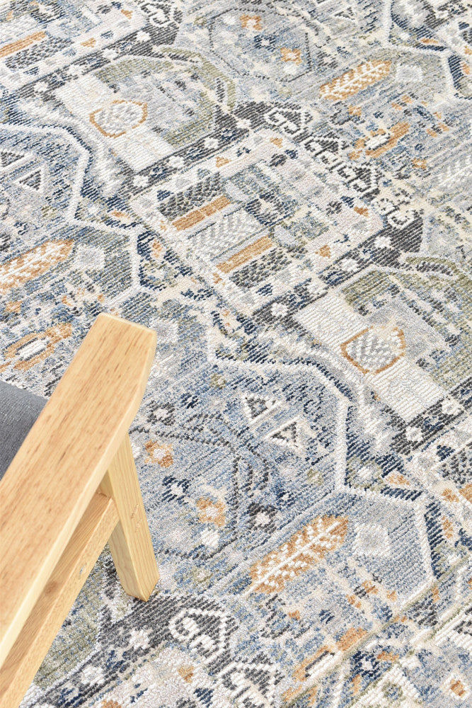 Medina Hugo Blue Grey Rug 0319A