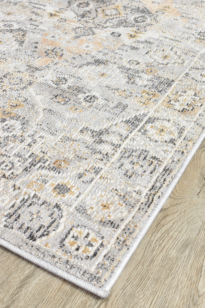 Medina Tribal Grey Mustard Rug 0320C