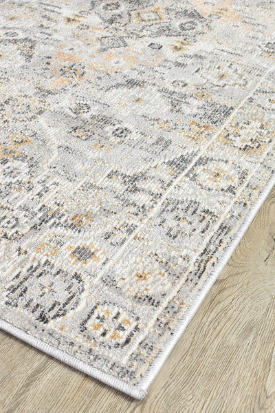 Medina Tribal Grey Mustard Runner Rug 0320C