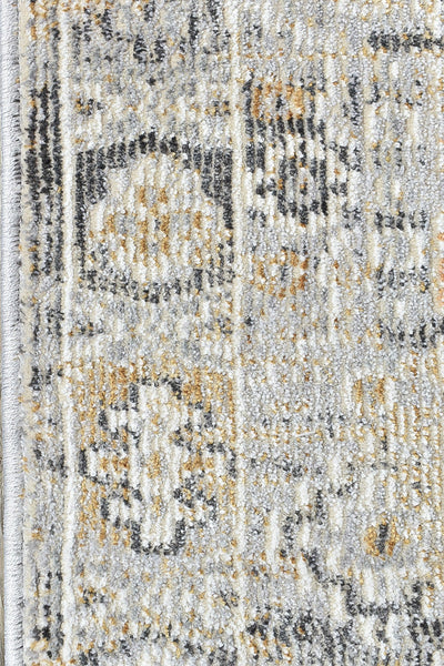 Medina Tribal Grey Mustard Runner Rug 0320C