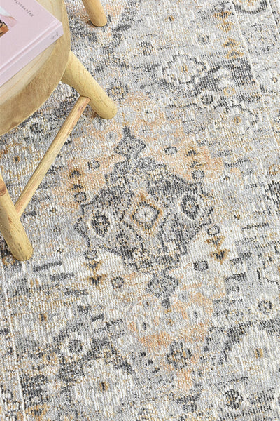 Medina Tribal Grey Mustard Rug 0320C