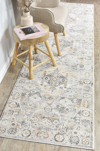 Medina Tribal Grey Mustard Rug 0320C