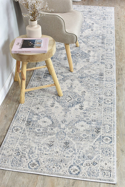 Medina Azari Blue L.Grey Runner Rug 0320C, Rugs Online Rugs Sydney Australia, www.rugsonlinerugs.com.au