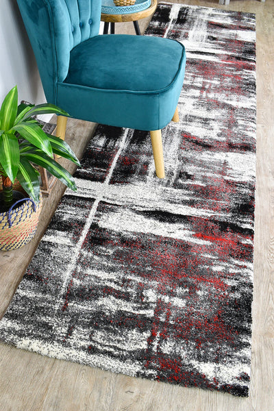 Milan Dahlia 347 Light Grey Red Rug