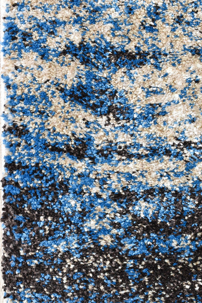 Milan Dahlia 651 White Blue Runner Rug