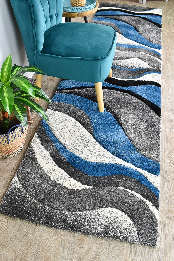 Milan Dahlia 300 Light Grey Blue Runner Rug, Rugs Online Rugs Sydney Australia, www.rugsonlinerugs.com.au