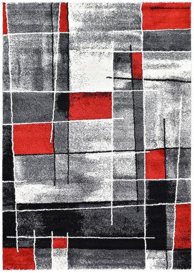 Milan Dahlia 297 Dark Grey Red Rug, Rugs Online Rugs Sydney Australia, www.rugsonlinerugs.com.au